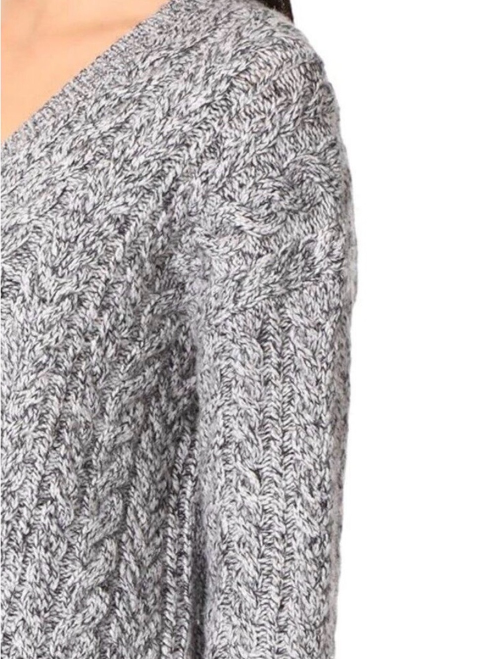 Vince Cable Knit Wool Cashmere Blend Gray V-Neck Sweater Long Sleeve - Picture 5 of 9